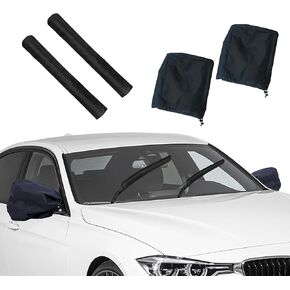 EcoNour Car Windshield Snow Cover Front and Rear Bundle | Upgraded 600D Oxford Fabric | Water, Heat & Sag-Proof Windshield Snow Cover | Back Window Frost Cover Fits Most Sedans, SUVs & Vans | XX-Large