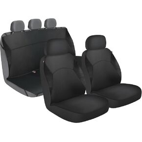 Custom Accessories 3-Piece Wetsuit Seat Covers, Automotive Seat Covers That Resist Water and Spills, Universal-Fit Car Seat Covers, Seat Covers for Cars, Trucks, SUVs - Black