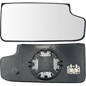 Silverado Passenger Side Lower Mirror Glass Compatible with 2014-2017 Chevy Silverado 1500 2500 HD 3500 HD GMC Sierra 1500 2500 HD 3500 HD Convex Heated Mirror Glass with Rear Holder 23444113