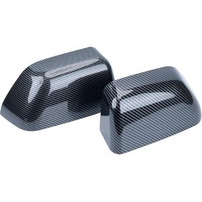 Rldym Exterior Tow Mirror Cover Cap Left and Right HC3Z17D742CA HC3Z17D743CA for 2017-2024 F250 F350 F450 F550 Super Duty, Rearview Top Half Door Mirror Cover Replace# FO1326120 (Carbon Fiber)