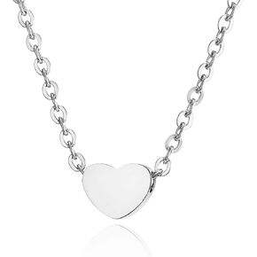 316L Stainless Steel 18K Silver Gold Rose Gold Plated Simple Dainty Love Heart Pendant Necklace