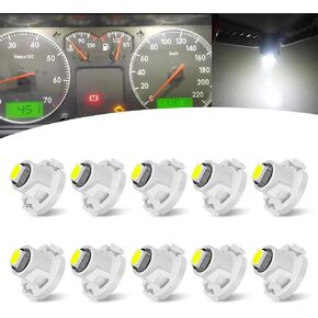 10 PCS Miniature Car LED Dashboard Light, 3030 Chip T4.2 Vehicle Lighting Bulb Replacement, Universal Waterproof Super Bright Automotive Interior Light Accessories (White Light)
