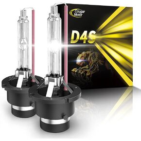 Cougar Motor D4S Hid Bulbs 10000K Fog Lights, High Low Xenon Bulb with Metal Stents Base, Pack of 2
