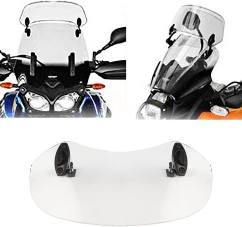 36cm Motorcycle Wind Deflector Clear Lens Adjustable Clip Windshield Extension Universal Fit for Most Motorcycle Scooter,White in Saudi Arabia