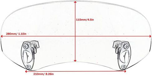36cm Motorcycle Wind Deflector Clear Lens Adjustable Clip Windshield Extension Universal Fit for Most Motorcycle Scooter,White in Saudi Arabia