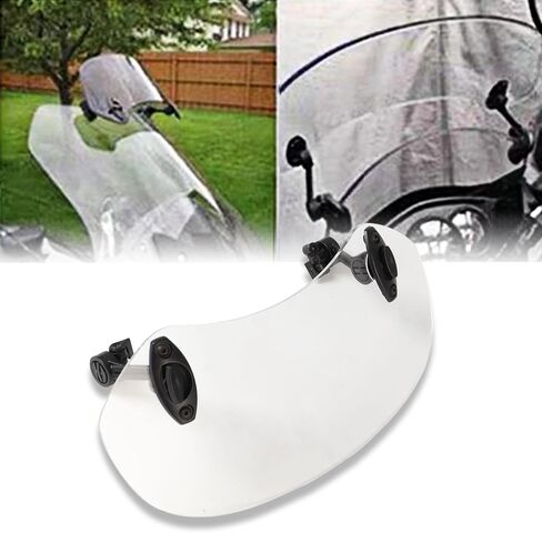 36cm Motorcycle Wind Deflector Clear Lens Adjustable Clip Windshield Extension Universal Fit for Most Motorcycle Scooter,White in Saudi Arabia
