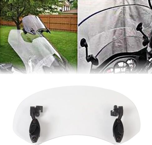 36cm Motorcycle Wind Deflector Clear Lens Adjustable Clip Windshield Extension Universal Fit for Most Motorcycle Scooter,White in Saudi Arabia