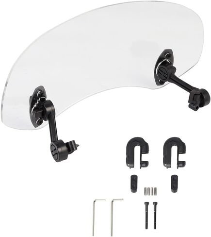 36cm Motorcycle Wind Deflector Clear Lens Adjustable Clip Windshield Extension Universal Fit for Most Motorcycle Scooter,White in Saudi Arabia