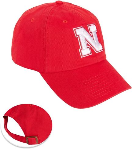 Desert Cactus University of Nebraska Baseball Hat Huskers GBR NU Brimmed Embroirderd Hats Cap Adjustable Cloth Strap Adult (Style B1) Black in Saudi Arabia