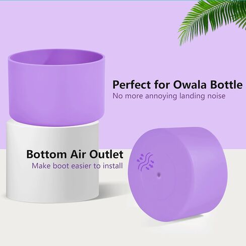2 Pcs Owala Bottle Boot Silicone Compatible with Owala Kids Water Bottle 14 oz, Owala Rubber Bottom Cover Anti-Slip Protective Sleeve Owala Accessories Pink Green in Saudi Arabia