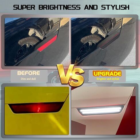 Front Rear Bumper Turn Signals Lights White LED Sidemarker Light Reflector Compatible with Chevy Camaro 2010-2015 Smoked Lens-4Pcs in Saudi Arabia
