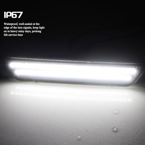 Front Rear Bumper Turn Signals Lights White LED Sidemarker Light Reflector Compatible with Chevy Camaro 2010-2015 Smoked Lens-4Pcs in Saudi Arabia
