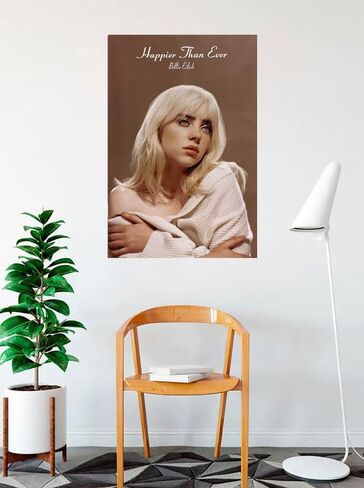 اشترِ الفن بسعر أقل، ملصق فني مرخص رسميًا من Billie Eilish مقاس 24 × 36 بوصة - طباعة زخرفية - ورق ملصق - جاهز للتأطير in Kuwait