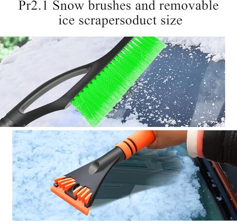 Snow Brush with Ice Scraper for Car, 24" Extendable Snow Brush Scraper with Foam Grip, Scratch Free Snow Brush with Detachable Ice Scraper for Windshield, Car Accessories (Red) in Kuwait