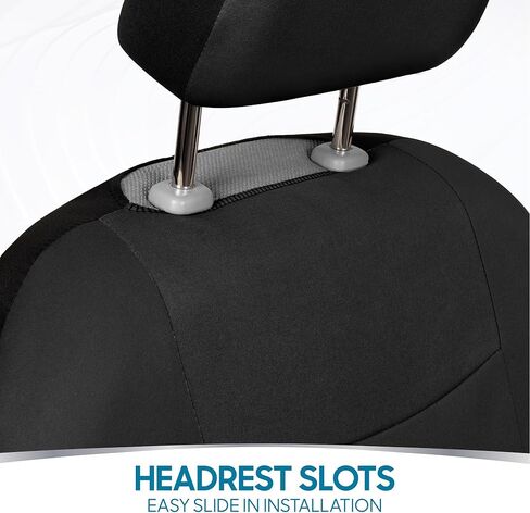 أغطية مقاعد السيارة BDK PolyPro مجموعة كاملة باللون الأزرق الرمادي على الأسود، أغطية مقاعد أمامية وخلفية مقسمة للسيارات، مجموعة أغطية مقاعد السيارة سهلة التركيب، ملحقات السيارات لشاحنات السيارات وسيارات الدفع الرباعي - أزرق رمادي in Kuwait