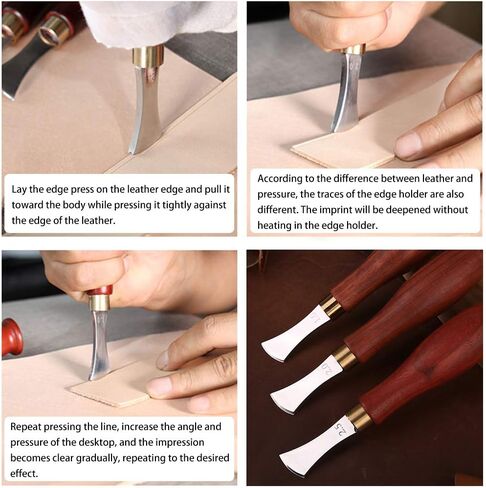 UOOU Leather Shallow Slot Edge Lineer Edge Device(1.5mm), Edge Creaser Stainless Steel, Leather Crimping Working Tools, Leather Edge Creaser for Beginners and Professionals DIY Leather Craft in Kuwait
