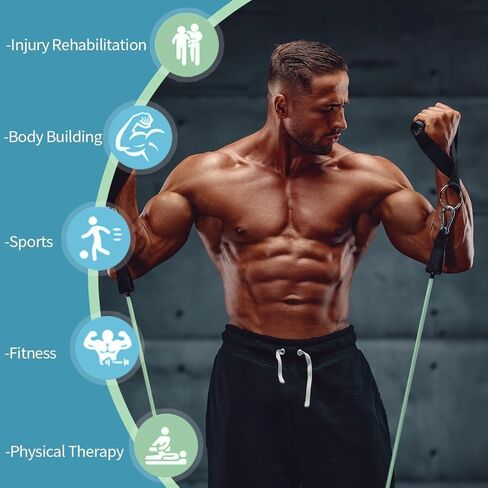 VEICK Resistance Bands, Exercise Bands, Workout Bands, Resistance Bands for Working Out with Handles for Men and Women, Exercising Bands for Fitness Weights Work Out at Home in Kuwait