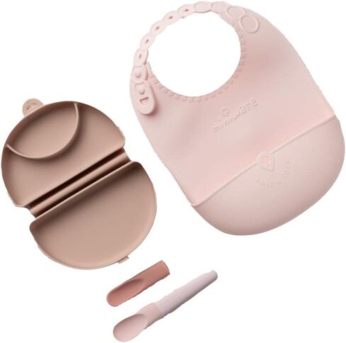 Miniware Sili Mini Go Baby Feeding Travel Set with Silifold Bento Container, Pre2Pro Spoon, Roll & Lock Bib in Saudi Arabia
