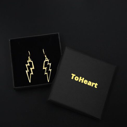 أقراط ToHeart Lightning أقراط ذهبية متدلية أقراط صاعقة مضادة للحساسية أقراط أنيقة in Kuwait