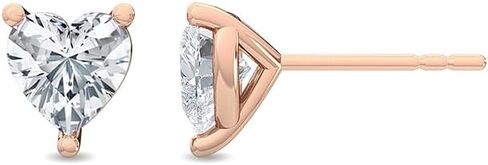 1-5 Carat (ctw) White Gold Heart Cut LAB GROWN Diamond Solitaire Earrings (Color H-I Clarity VS1-VS2) in Kuwait