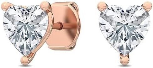 1-5 Carat (ctw) White Gold Heart Cut LAB GROWN Diamond Solitaire Earrings (Color H-I Clarity VS1-VS2) in Kuwait