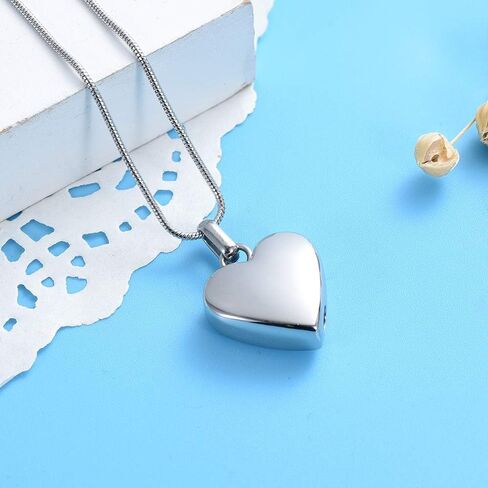 Imrsanl Pet Cremation Jewelry for Ashes Necklace Stainless Steel Paw Print Heart Urn Necklaces for Women Men Memorial Keepsake Jewelry in Saudi Arabia