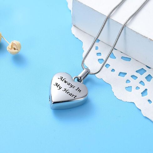 Imrsanl Pet Cremation Jewelry for Ashes Necklace Stainless Steel Paw Print Heart Urn Necklaces for Women Men Memorial Keepsake Jewelry in Saudi Arabia