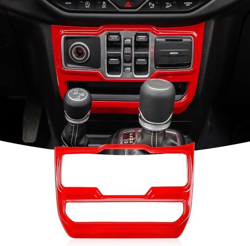 JeCar Window Control Panel Trim Cover Interior Decoration Accessories Compatible with Jeep Wrangler 2018-2023 JL JLU & 2020-2023 Gladiator JT, Red in Kuwait
