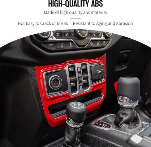 JeCar Window Control Panel Trim Cover Interior Decoration Accessories Compatible with Jeep Wrangler 2018-2023 JL JLU & 2020-2023 Gladiator JT, Red in Kuwait