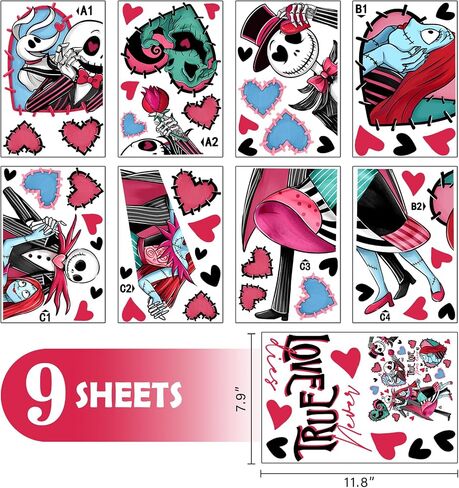 Mfault Valentines Day Animals Window Clings 4 Sheets, Hello Valentine Labrador Dog Frog Cartoon Mouse Owl Stickers Decals Decorations, Love Hearts Anniversary Wedding Home Kitchen Decor Party Supplies in Saudi Arabia