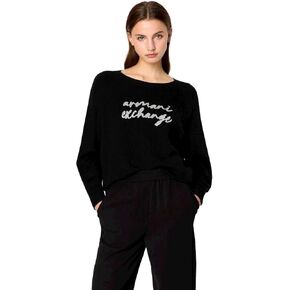A｜X ARMANI EXCHANGE Women's Knit Front Logo Wool Blend Pullover Sweater