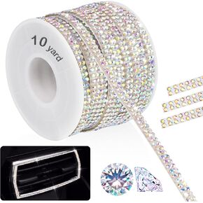 NiArt 10-Yard Self Adhesive Crystal Rhinestone Ribbon, Durable Sparkling Glass Diamond Decoration Ribbon for Car Interior, Tech Gadget & More, Easy to Apply Strong Adhesion for Long-Lasting Brilliance
