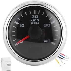 Car Tachometer Gauge,Digital Tachometer Gauge 52mm 4K RPM LCD Hour Display Meter Waterproof for Car Yachts Motorcycle