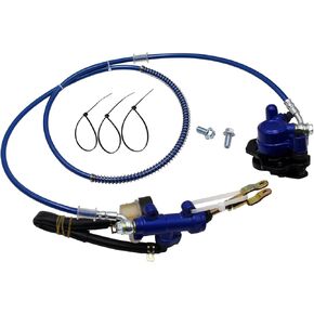 Hydraulic Rear Disc Brake Caliper System Pads Disk Rotor For 150cc 200cc 250cc Dirt Bike Quad ATV Gokart Go Kart Dune Buggy (BLUE-1)