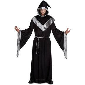 Morph, Wizard Costume Men, Wizard Robe, Black Cloak With Hood, Adult Wizard Costume, Warlock Costume Men, Sorcerer Costume