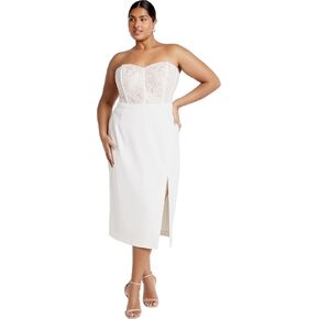 Women's CITYCHIC Plus Size Dress Perfect Date, Ivory, 22