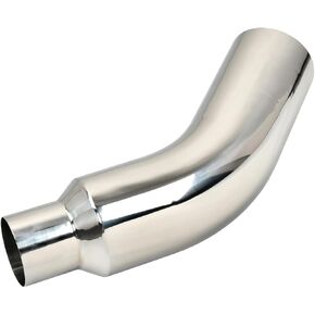 4 Inch Stainless Steel Polished Diesel Exhaust Elbow Tip,4'' Inlet 6'' Outlet Side Exit Exhaust Tip, 23'' Length Turndown Exhaust Pipe