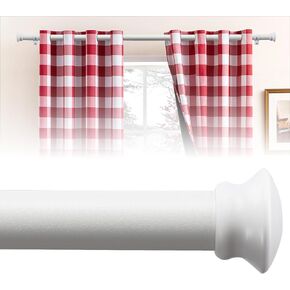 White Curtain Rods for Windows 66 to 94 Adjustable, Heavy Duty Curtain Rod for Sliding Glass Door, Living Room, 1 inch Thick Metal Drapery Rod with Brackets Set, Grommet Curtains Treatment Hardware