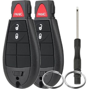 2 x Keyless Entry System Car Remote Keys for Dodge Challenger, Chrysler 300, RAM 1500 2500 3500, Grand Caravan, Jeep Dodge Chrysler Semi-Smart Key 433MHZ M3N5WY783X IYZ-C01C Key Ring and Screwdriver