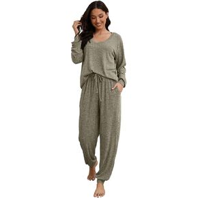 Hellomamma Women Pajama Sets 2 Piece: Long Sleeve Lounge Sets Pjs Casual Ladies Fall Outfit Pj Sleepwear With Pockets