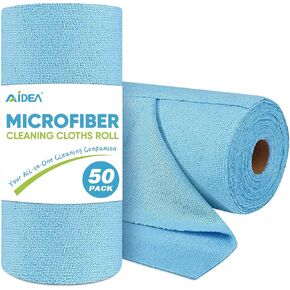 لفة قماش تنظيف من الألياف الدقيقة من AIDEA - 75 قطعة، مناشف ورقية قابلة لإعادة الاستخدام، مناشف رمادية قابلة للتمزيق، مناشف من الألياف الدقيقة للسيارات، خرق متجر قابلة للغسل، خرق تنظيف خالية من الوبر للمنزل والمطبخ والنافذة - 11.5 بوصة × 11.5 بوصة in Kuwait