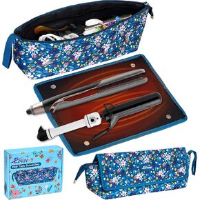 Hair Tools Travel Bag with Removable Heat Resistant Mat, Travel Hair Bags Organizer for Hot Tools, Portable Travel Carrying Case for Hot Irons, Flat Irons, Straighteners, Curling Iron