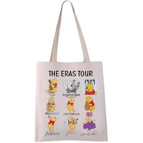 VAMSII P Bear Canvas Tote Bag Gift For Women P Lover Gift P Bear Shoulder Bag (E T P tote)