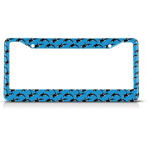 Blue and Purple Galaxy License Plate Frame Abstract Artwork License Plate Holder Stars Sky Car Tag Frame License Plate Car Accessories 2 Holes Novelty Auto Car Tag Vanity Present