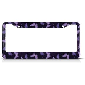 Blue and Purple Galaxy License Plate Frame Abstract Artwork License Plate Holder Stars Sky Car Tag Frame License Plate Car Accessories 2 Holes Novelty Auto Car Tag Vanity Present in Saudi Arabia