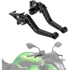 Motorcycle Brake Clutch Lever Pivot Levers Set Adjustable CNC for Z125 Z125 PRO 17-21 EX400 Z400 18-24 EX300 Z300 13-18 EX125 19 EX250 250R 08-12 KLE300 300X 17-20 Black