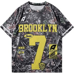 SHENHE Men's Graphic Letter Print Short Sleeve Crew Neck T Shirt Summer Streetwear Top