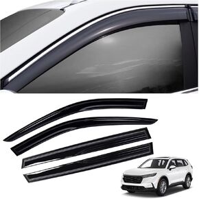 4 Pieces Tape-on Extra Durable Rain Guards Fit for 2023 2024 Honda CRV CR-V,Window Deflectors,Window Visors (Smoke Black)