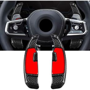 Steering Wheel Paddle Shifter Compatible with BMW 5 7 Series i5 iX2 2023 2024, Carbon Fiber Paddle Shifter Extension Cover Compatible with BMW 5 Series 7 Series i5 iX2 Accessories(Black)