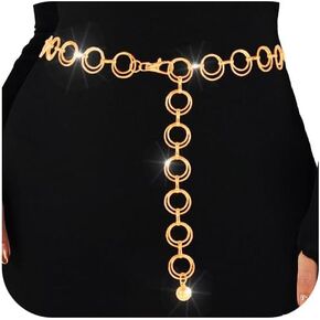 O-Ring Waist Chain Belt Link Link Belts Chain Adjustable Belly Body Chain for Women in Kuwait